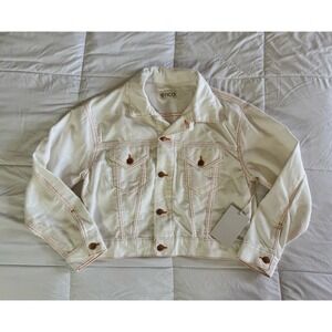 New ETICA CHELSEY CORDUROY JACKET Size Medium White/ Natural Organic Fibers